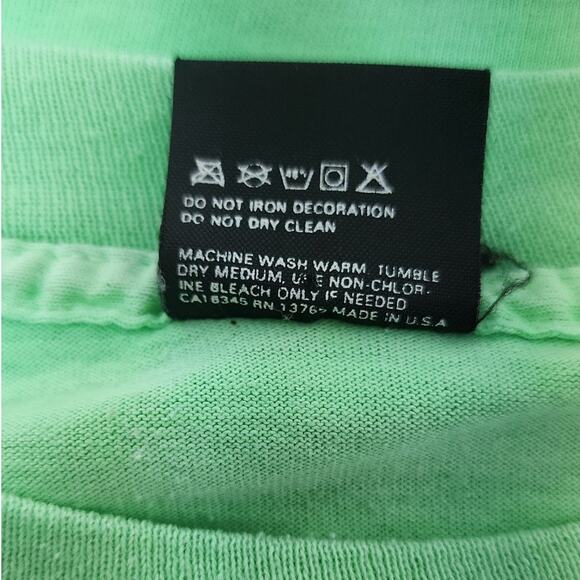 Vtintage 1990s Hog Head Premium Beer Lime Green Graphic T shirt Men's Size Large - Picture 8 of 9